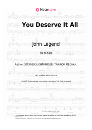 Sheet music, chords John Legend - You Deserve It All