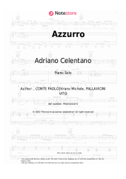 Sheet music, chords Adriano Celentano - Azzurro