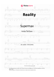 Sheet music, chords Supermax - Reality