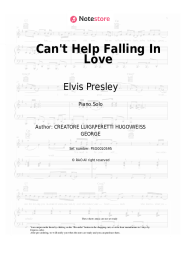 Sheet music, chords Elvis Presley - Can't Help Falling In Love