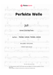 Sheet music, chords Juli - Perfekte Welle