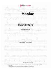 Sheet music, chords Macklemore, Windser - Maniac