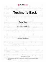 Sheet music, chords Scooter, Harris & Ford - Techno Is Back