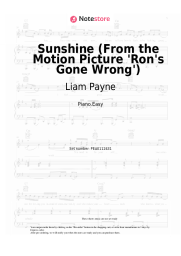 Sheet music, chords Liam Payne - Sunshine (From the Motion Picture 'Ron's Gone Wrong')