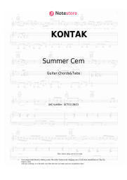 Sheet music, chords Summer Cem, Ezhel - KONTAK