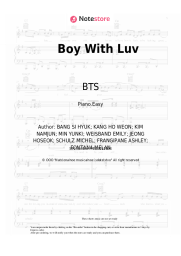 Sheet music, chords BTS, Halsey - Boy With Luv