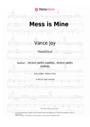 Sheet music, chords Vance Joy - Mess is Mine