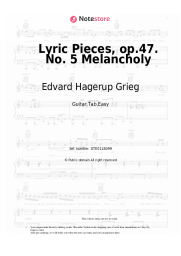 Sheet music, chords Edvard Hagerup Grieg - Lyric Pieces, op.47. No. 5 Melancholy