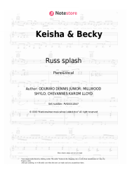 Sheet music, chords Russ splash, Tion Wayne, Aitch, Swarmz, Savo, Jay1 - Keisha & Becky