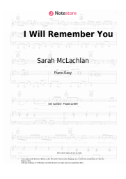 Sheet music, chords Sarah McLachlan - I Will Remember You