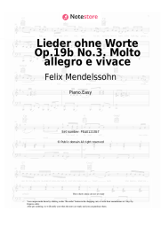 Sheet music, chords Felix Mendelssohn - Lieder ohne Worte Op.19b No.3. Molto allegro e vivace