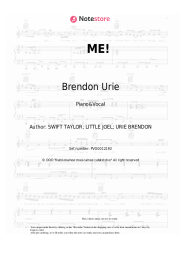 Sheet music, chords Brendon Urie - ME!