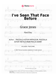Sheet music, chords Grace Jones - I've Seen That Face Before (Libertango)