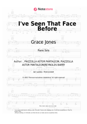 Sheet music, chords Grace Jones - I've Seen That Face Before (Libertango)