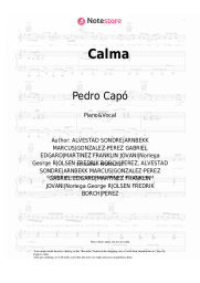 Sheet music, chords Pedro Capó, Farruko - Calma