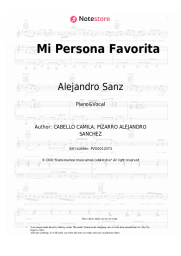 Sheet music, chords Alejandro Sanz, Camila Cabello - Mi Persona Favorita