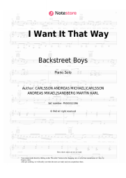 Sheet music, chords Backstreet Boys - I Want It That Way
