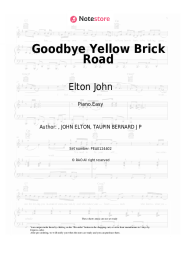 Sheet music, chords Elton John - Goodbye Yellow Brick Road 