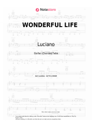 Sheet music, chords Luciano, Hurts, 6PM RECORDS, SIRA - WONDERFUL LIFE
