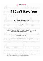 Sheet music, chords Shawn Mendes - If I Can't Have You