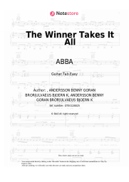 Sheet music, chords ABBA - The Winner Takes It All