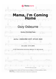 Sheet music, chords Ozzy Osbourne - Mama, I'm Coming Home