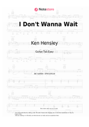 Sheet music, chords Ken Hensley - I Don't Wanna Wait