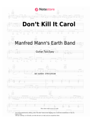 Sheet music, chords Manfred Mann's Earth Band - Don’t Kill It Carol