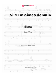 Sheet music, chords Iliona - Si tu m'aimes demain