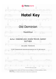 Sheet music, chords Old Dominion - Hotel Key