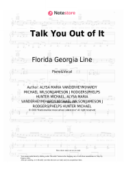 Sheet music, chords Florida Georgia Line - Talk You Out of It