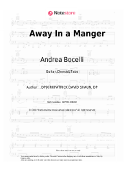 Sheet music, chords Andrea Bocelli, Matteo Bocelli, Virginia Bocelli - Away In a Manger