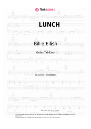Sheet music, chords Billie Eilish - LUNCH