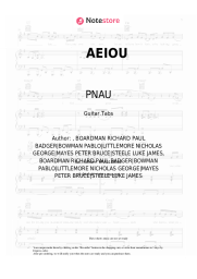 Sheet music, chords PNAU, Empire of the Sun - AEIOU