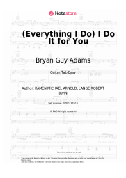 Sheet music, chords Bryan Guy Adams - (Everything I Do) I Do It for You