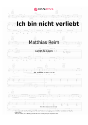 Sheet music, chords Matthias Reim - Ich bin nicht verliebt