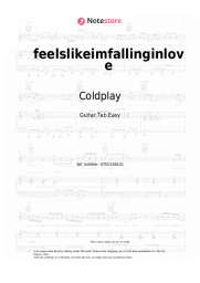 Sheet music, chords Coldplay - feelslikeimfallinginlove