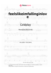 Sheet music, chords Coldplay - feelslikeimfallinginlove