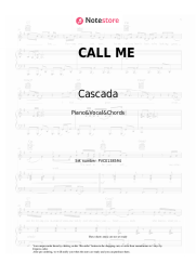 Sheet music, chords Cascada - CALL ME