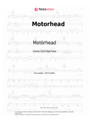 Sheet music, chords Motörhead - Motorhead