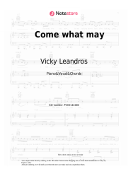 Sheet music, chords Vicky Leandros - Come what may