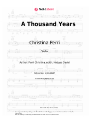 Sheet music, chords Christina Perri - A Thousand Years