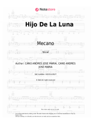 Sheet music, chords Mecano - Hijo De La Luna