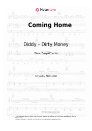 Sheet music, chords Diddy – Dirty Money, Skylar Grey - Coming Home