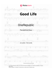 Sheet music, chords OneRepublic - Good Life