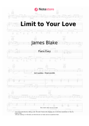 Sheet music, chords James Blake - Limit to Your Love