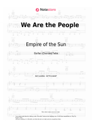 Sheet music, chords Empire of the Sun - We Are the People
