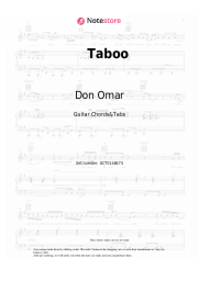 Sheet music, chords Don Omar - Taboo
