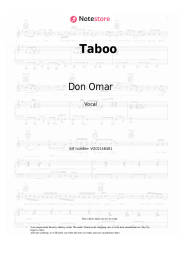 Sheet music, chords Don Omar - Taboo