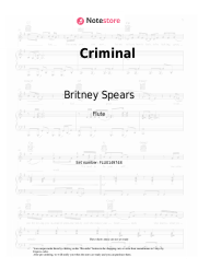 Sheet music, chords Britney Spears - Criminal
